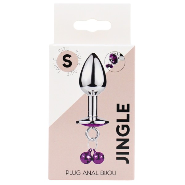 Plug bijou aluminium violet avec clochettes Taille S -  RY-001-A-ZB