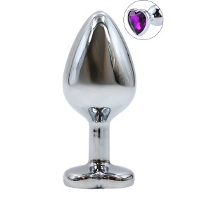 Plug bijou en aluminium bijou coeur violet Medium - RY-014PUR