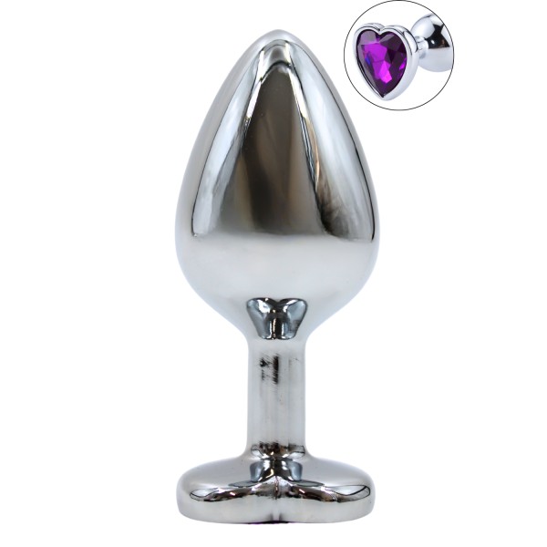 Plug bijou en aluminium bijou coeur violet Medium - RY-014PUR