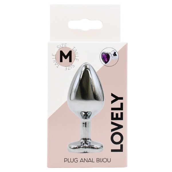 Plug bijou en aluminium bijou coeur violet Medium - RY-014PUR