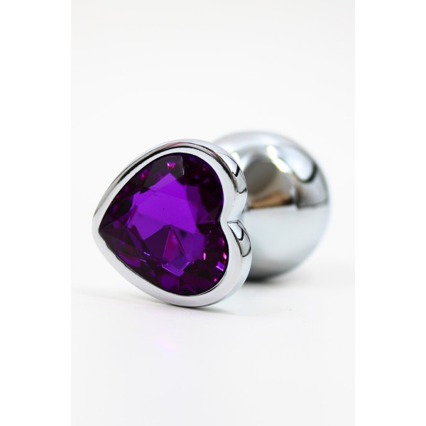 Plug bijou en aluminium bijou coeur violet Medium - RY-014PUR