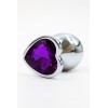 Plug bijou en aluminium bijou coeur violet Medium - RY-014PUR