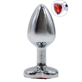Plug bijou coeur en aluminium bijou rouge Small - RY-013RED