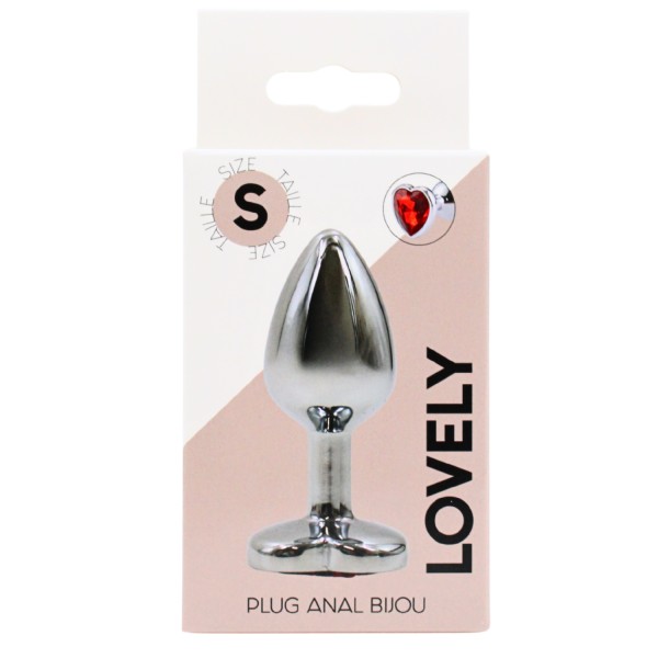 Plug bijou coeur en aluminium bijou rouge Small - RY-013RED