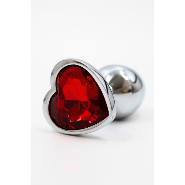 Plug bijou coeur en aluminium bijou rouge Small - RY-013RED