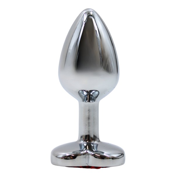 Plug bijou coeur en aluminium bijou rouge Small - RY-013RED