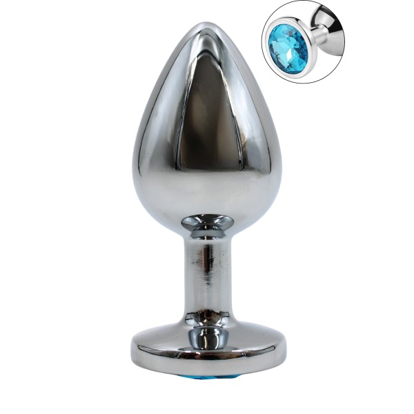 Plug bijou en aluminium bijou bleu Large - RY-003LBL