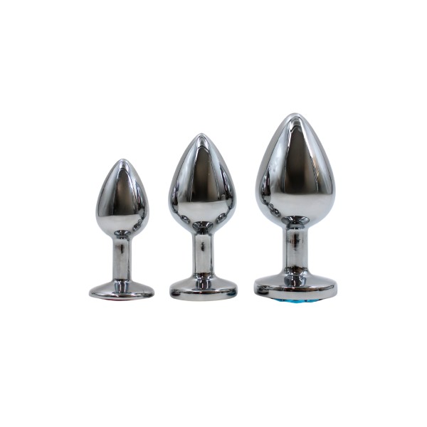 Plug bijou en aluminium bijou bleu Large - RY-003LBL