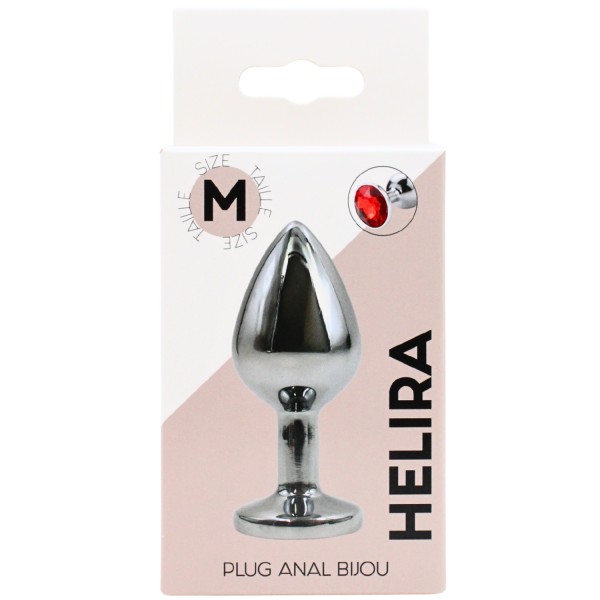 Plug bijou en aluminium bijou rouge Medium - RY-002RED