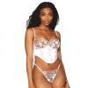 Bustier blanc avec armatures, en satin et dentelle florale 