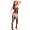 Bodystocking en résille noire style infirmière avec menottes - Mapalé
