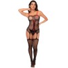 Bodystocking en résille noire style infirmière avec menottes - Mapalé