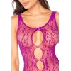 Bodystocking en résille à motif floral, couleur orchidée - Mapalé