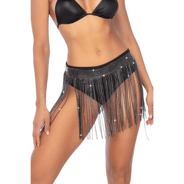 Jupe glamour à franges ornée de strass - Mapalé