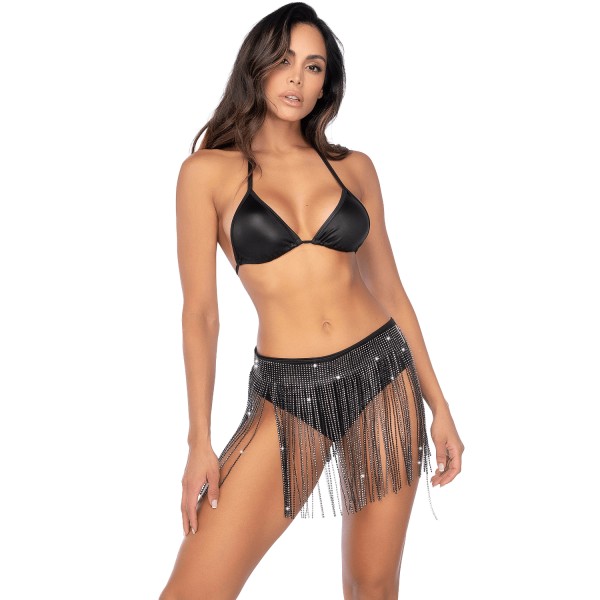 Jupe glamour à franges ornée de strass - Mapalé
