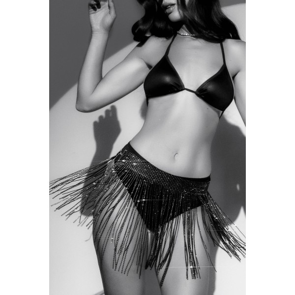 Jupe glamour à franges ornée de strass - Mapalé