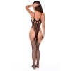 Combinaison résille noire ornée de strass - Mapalé