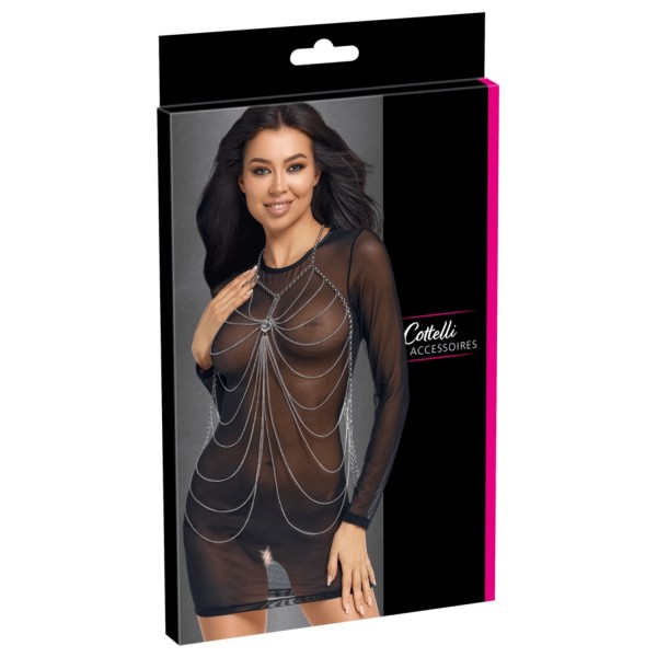 Chaîne de corps argentée avec pierre décorative - Cottelli