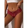 String dentelle dos lacé Bordeaux - Litolu Lingerie