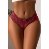 String dentelle dos lacé Bordeaux - Litolu Lingerie