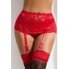 Porte-jarretelles dentelle large Rouge - Litolu Lingerie