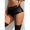 Porte-jarretelles dentelle large Noir - Litolu Lingerie