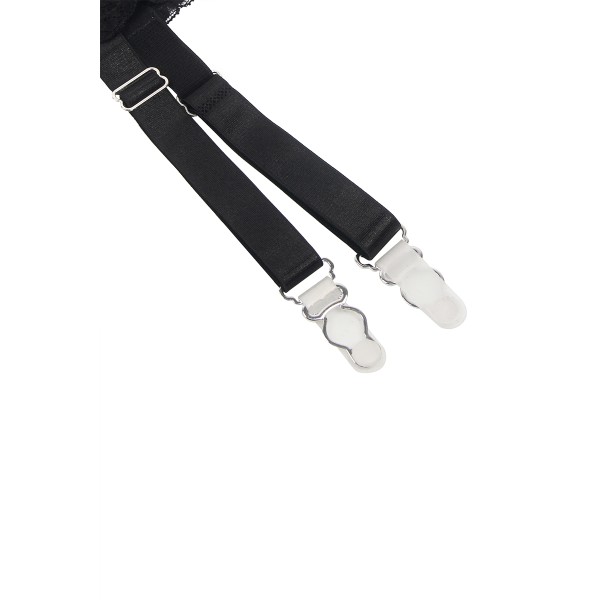 Porte-jarretelles et string Noir - Litolu Lingerie