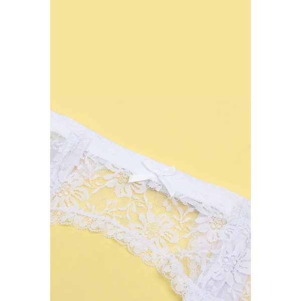 Porte-jarretelles et string Blanc - Litolu Lingerie