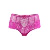 Tanga lacé dentelle taille haute Rose - Litolu Lingerie