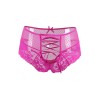 Tanga lacé dentelle taille haute Rose - Litolu Lingerie