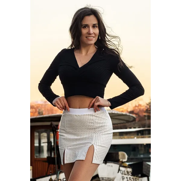 Jupe courte blanche Cassandra - LSL3-SWHT