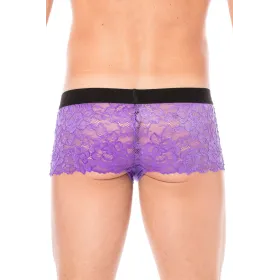 Boxer violet en dentelle délicate - LM2006-67PUR