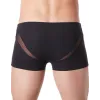 Boxer noir sexy avec fine résille en V - LM805-67BLK
