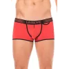 Mini-Pants rouge échancré avec zip - LM2003-68RED