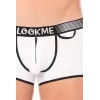 Mini-Pants blanc échancré avec zip - LM2003-68WHT