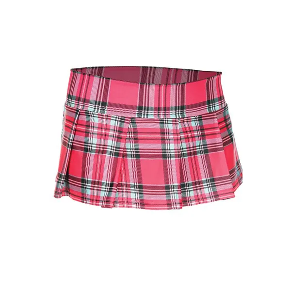 Mini-jupe plissée rose vif style ecossais - ML25074HPK