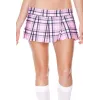 Mini-jupe plissée rose style ecossais - ML25074PNK