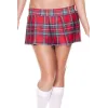 Mini-jupe plissée rouge style ecossais - ML25074RED