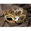 Masque vénitien Giulia rigide doré avec strass - HMJ-035B
