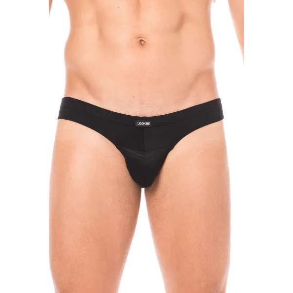 Slip noir rayé opaque et transparent - LM2906-61BLK