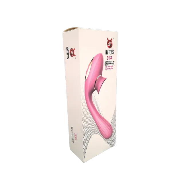 2 en 1 Stimulateur de clitoris avec langue et vibromasseur pour G USB flexible rose DISA - WS-NV025PNK