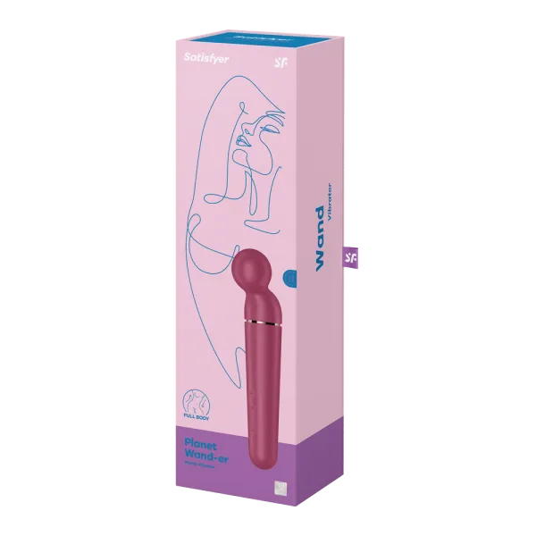 Vibromasseur wand rouge USB 60 vibrations Planet Wand-er Satisfyer - CC597844