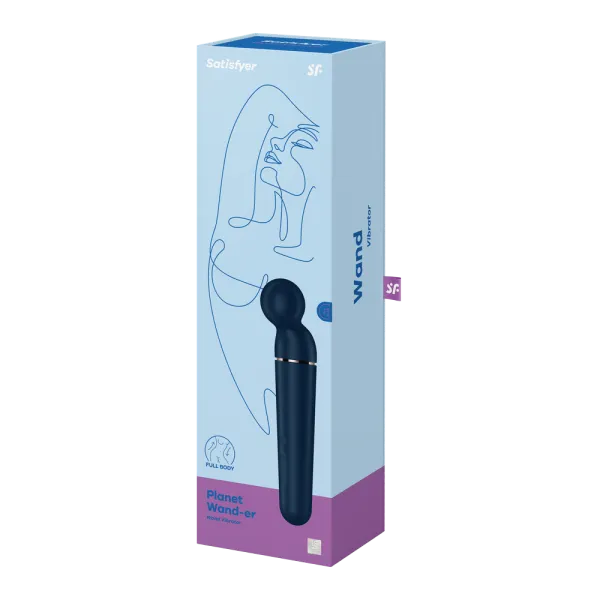 Vibromasseur wand bleu USB 60 vibrations Planet Wand-er Satisfyer - CC597845