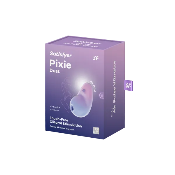 Stimulateur clitoridien par onde de pression sans contact et par vibration USB violet et rose, Pixie Dust Satisfyer - CC597836