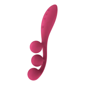 Vibromasseur triple stimulation flexible, anal, vaginale, clitoridienne Tri Ball rouge USB Satisfyer - CC597817