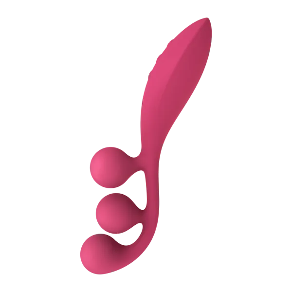 Vibromasseur triple stimulation flexible, anal, vaginale, clitoridienne Tri Ball rouge USB Satisfyer - CC597817
