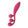 Vibromasseur triple stimulation flexible, anal, vaginale, clitoridienne Tri Ball rouge USB Satisfyer - CC597817
