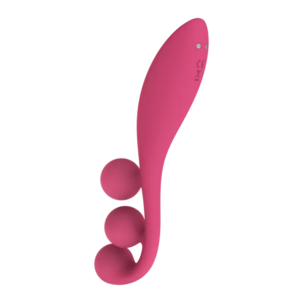 Vibromasseur triple stimulation flexible, anal, vaginale, clitoridienne Tri Ball rouge USB Satisfyer - CC597817