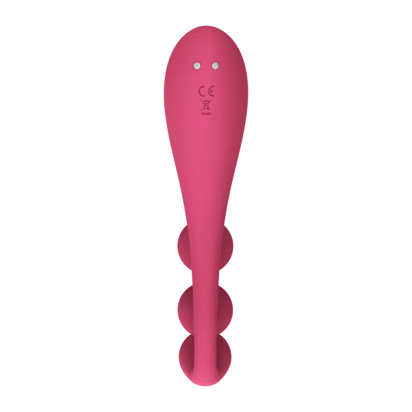 Vibromasseur triple stimulation flexible, anal, vaginale, clitoridienne Tri Ball rouge USB Satisfyer - CC597817