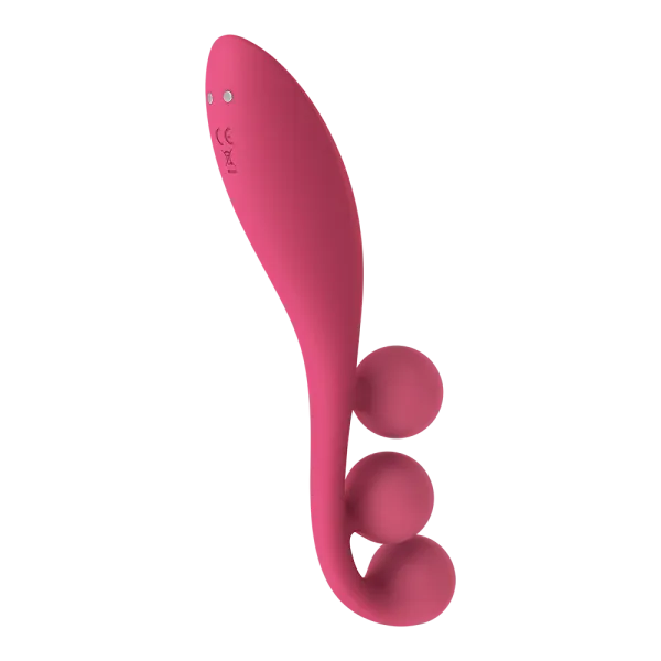 Vibromasseur triple stimulation flexible, anal, vaginale, clitoridienne Tri Ball rouge USB Satisfyer - CC597817